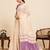 purple linen embroidered saree with blouse