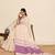 purple linen embroidered saree with blouse