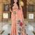 peach cotton woven saree with blouse