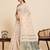 green linen embroidered saree with blouse