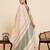 green linen embroidered saree with blouse