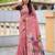 pink cotton woven saree with blouse