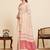 pink linen embroidered saree with blouse