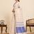 blue linen embroidered saree with blouse