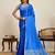royal blue art silk woven saree with blouse