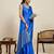 royal blue art silk woven saree with blouse