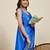 royal blue art silk woven saree with blouse