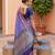 lavender art silk woven saree with blouse