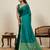 teal art silk woven saree with blouse