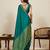teal art silk woven saree with blouse