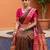 mehendi art silk woven saree with blouse