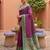 onion pink art silk woven saree with blouse
