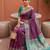 onion pink art silk woven saree with blouse