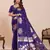 violet art silk woven saree with blouse