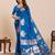 royal blue art silk woven saree with blouse