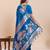 royal blue art silk woven saree with blouse