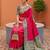 pink art silk woven saree with blouse