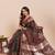 maroon art silk woven saree with blouse