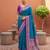 sky blue art silk woven saree with blouse