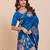 royal blue art silk woven saree with blouse