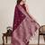 maroon art silk woven saree with blouse