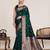 dark green art silk woven saree with blouse