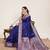 navy blue art silk woven saree with blouse