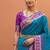 sky blue art silk woven saree with blouse