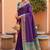 violet art silk woven saree with blouse