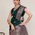 dark green art silk woven saree with blouse