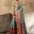 turquoise art silk woven saree with blouse