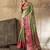 green art silk woven saree with blouse