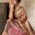 magenta art silk woven saree with blouse