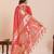 orange art silk woven saree with blouse