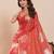 orange art silk woven saree with blouse