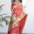 dark orange art silk woven saree with blouse