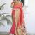 dark orange art silk woven saree with blouse