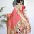 dark orange art silk woven saree with blouse