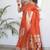 orange art silk woven saree with blouse