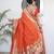 orange art silk woven saree with blouse