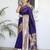 violet art silk woven saree with blouse