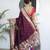 wine art silk woven saree with blouse
