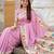 baby pink art silk woven saree with blouse
