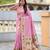 baby pink art silk woven saree with blouse