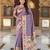 lavender art silk woven saree with blouse