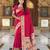 pink art silk woven saree with blouse