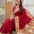 red art silk woven saree with blouse