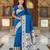 sky blue art silk woven saree with blouse