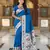 sky blue art silk woven saree with blouse