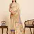 gold linen printed saree with blouse